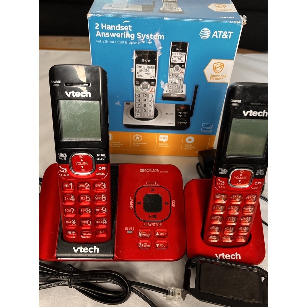 New‎ AT&T 2 Handset Answering System CL82229 with Smart Call Blocker Open Box
